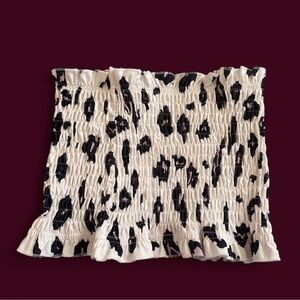 Leopard Print Smocked Skirt